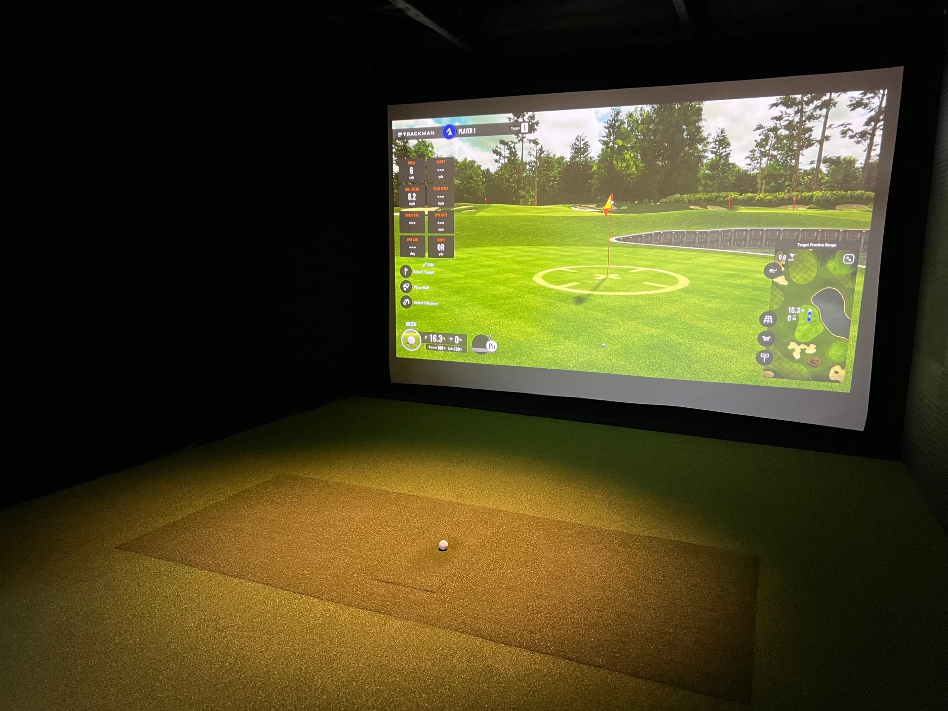 Premium golf simulator bay at The Fairway Club